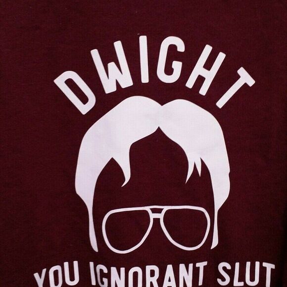 Dwight You Ignorant. . . The Office Burgundy Sweatshirt Small - Picture 3 of 4